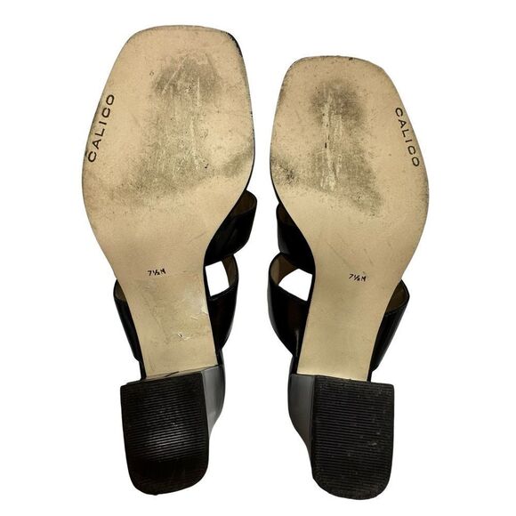 CALICO Black Leather Strappy Buckle Mule Sandals Size 7.5 - Picture 16 of 16